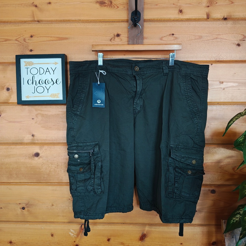Lee Hanton NWT MP411X Dark Grey Cargo Shorts Utility Big & Tall Plus Sz 44 X 12"